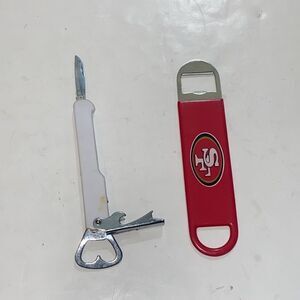 2 Pair NFL San Francisco 49ers Longneck Bottle Opener And One VTG